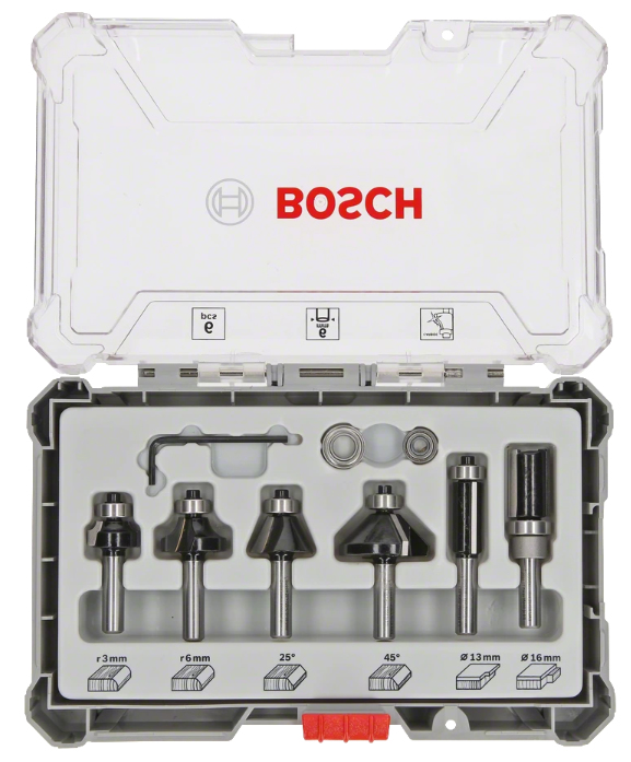 BOSCH Fräser-Set 6-teilig 6 mm