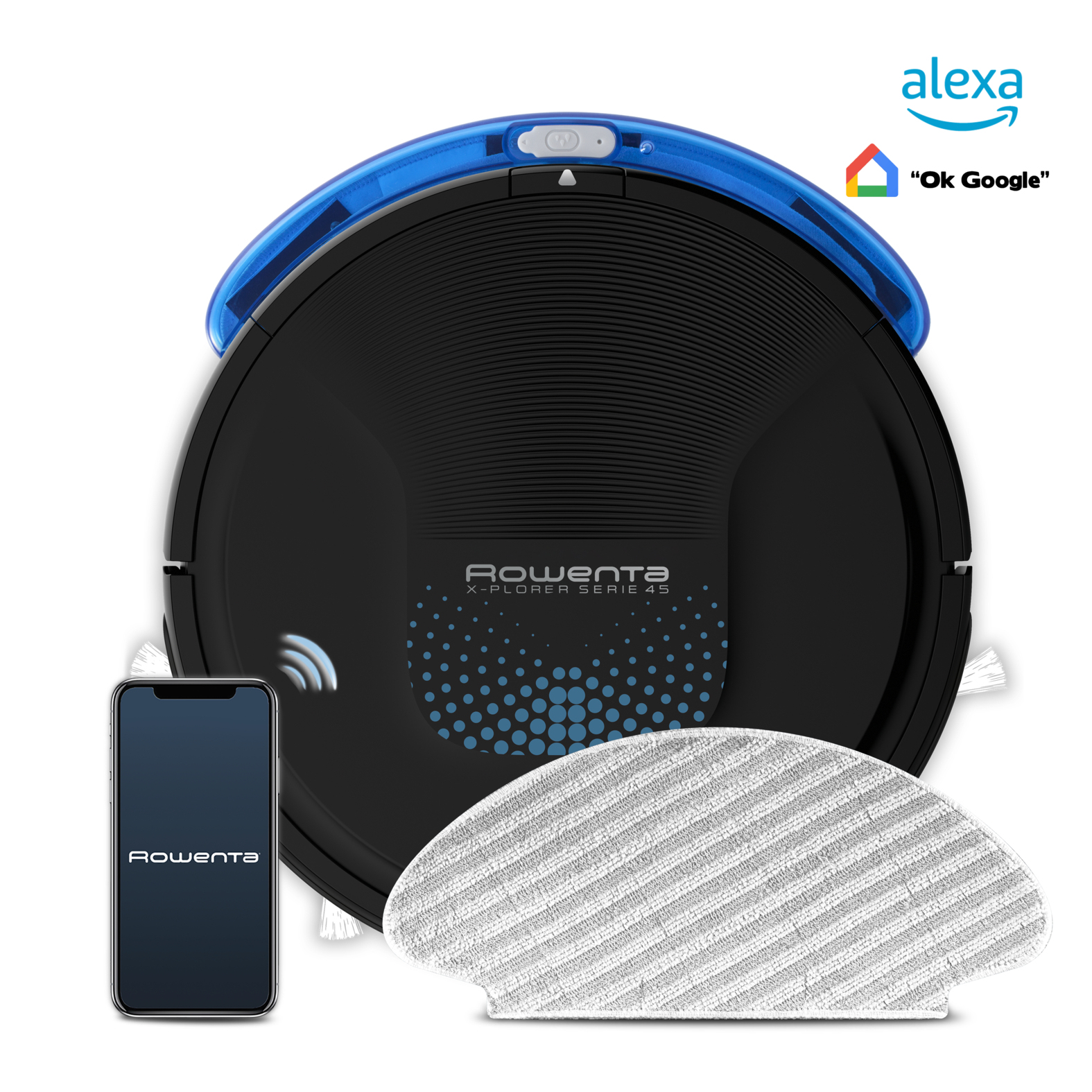 RR8275WH Staubsaug-Roboter schwarz/blau