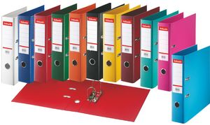 Esselte Plastik-Ordner Standard, DIN A4, 75 mm, fuchsia Einband innen und außen mit PP-Folie kaschiert, mit (320350)