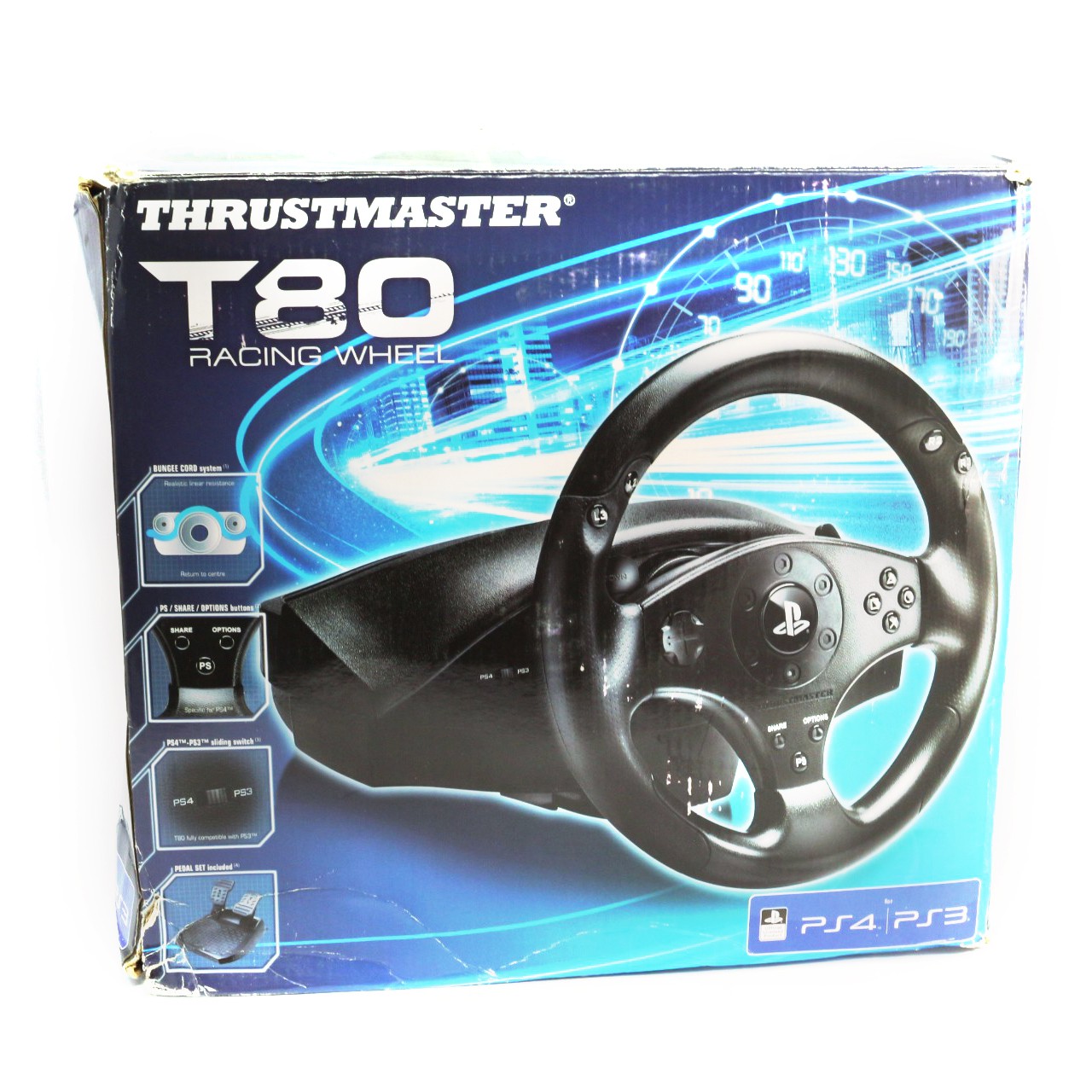 PS4 - Lenkrad / Racing / Steering Wheel mit Pedale #T80 [Thrustmaster] (mit OVP) (gebraucht)
