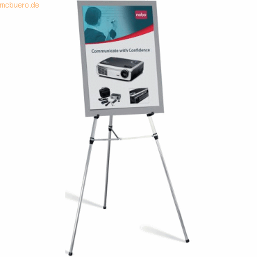Nobo Teleskopaufsteller Dreibeinfuß höhenverstellbar Aluminium silber