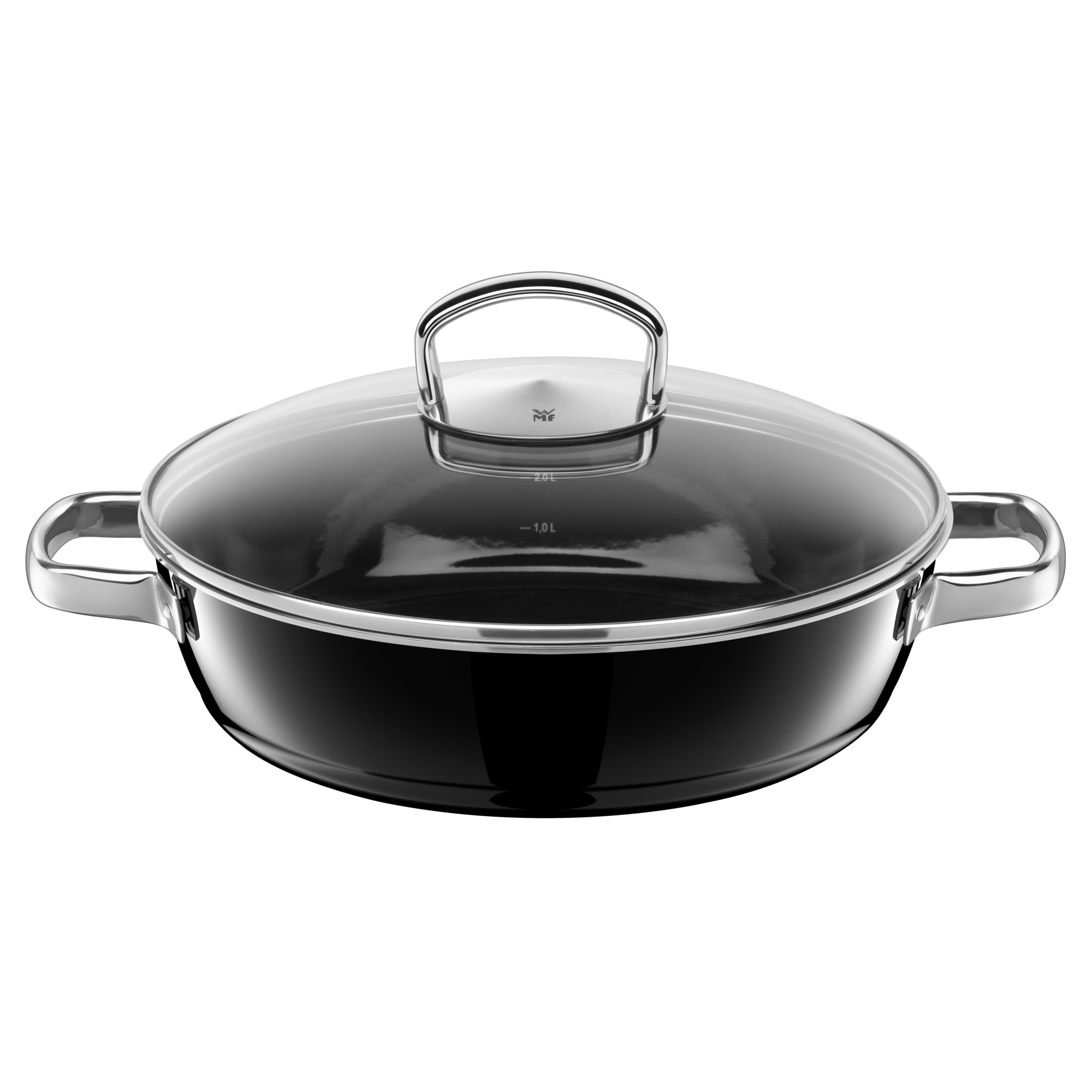 WMF Fusiontec Mineral Schmorpfanne mit Glasdeckel, 28 cm, Black