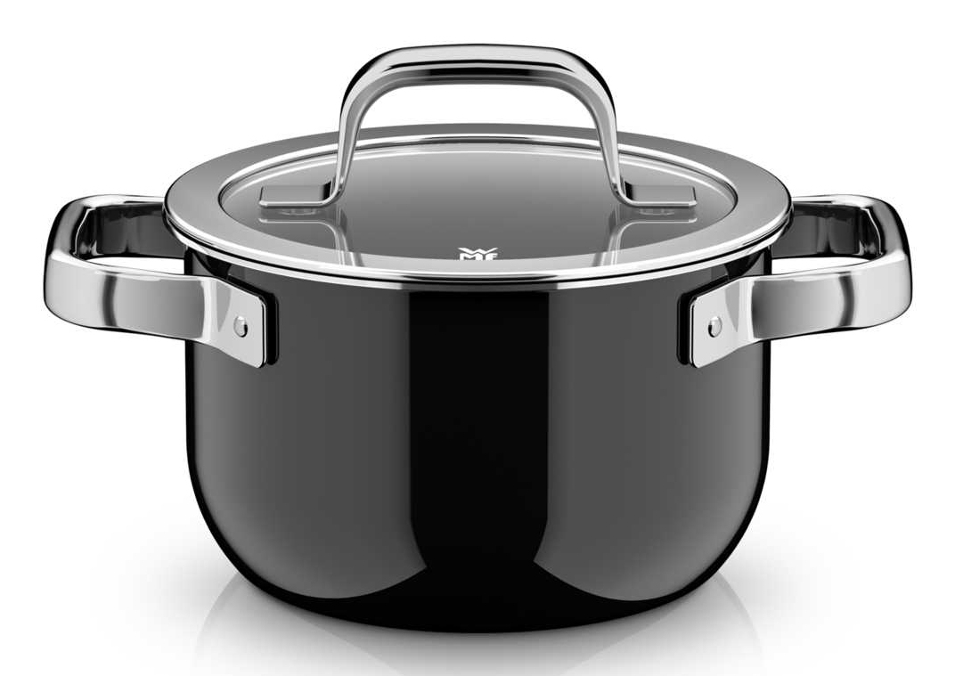 WMF Fusiontec Mineral Pro, Kochtopf mit Deckel, 16 cm, Black