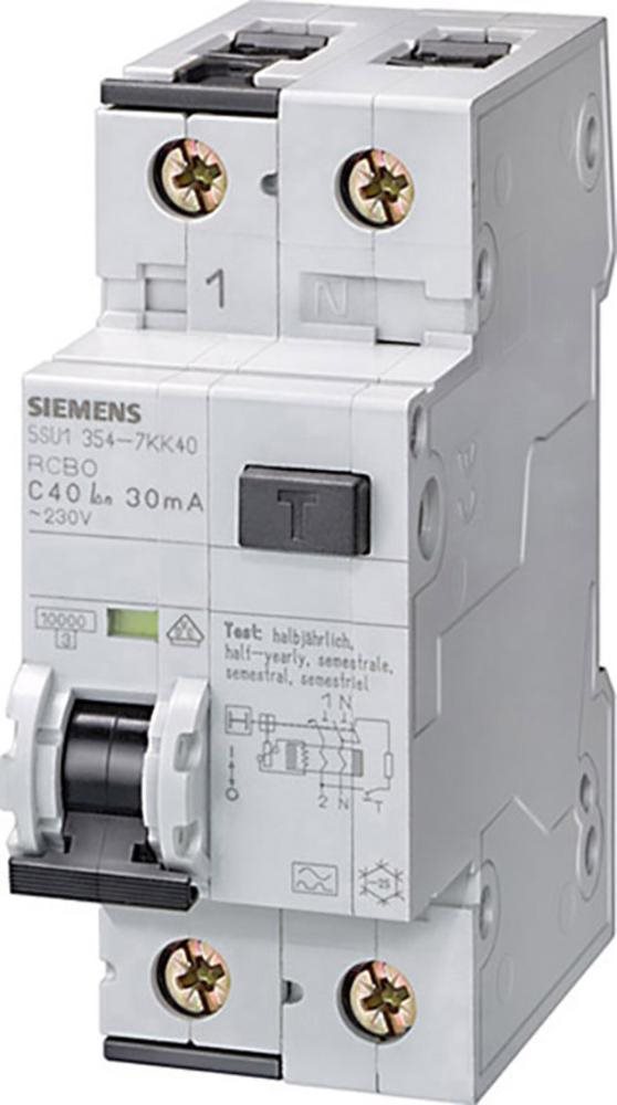 Siemens FI-Schutzschalter/Leitungsschutzschalter 2polig 10 A 230 V 5SU1354-7KK10 (5SU1354-7KK10)