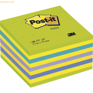 POST-IT Haftnotiz Würfel, 76 mm x 76 mm, neongrün