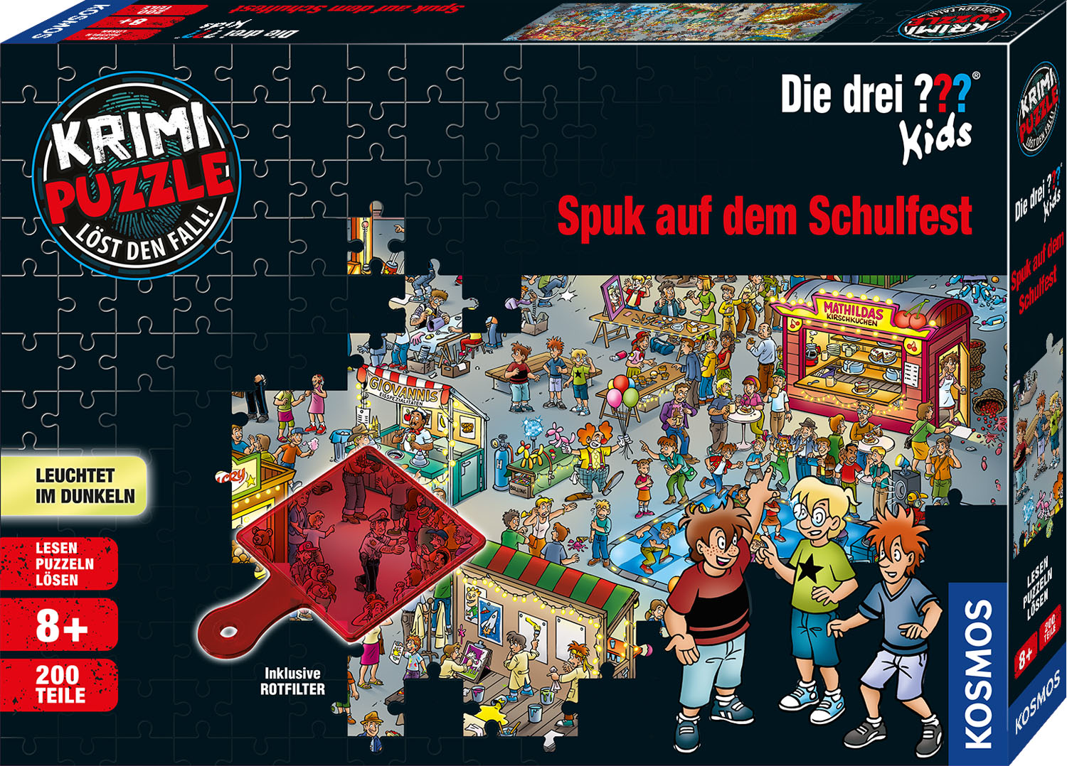 KOSMOS KRIMI-PUZZLE Die drei ??? Kids - Spuk auf dem Schulfest Puzzle, 200 Teile