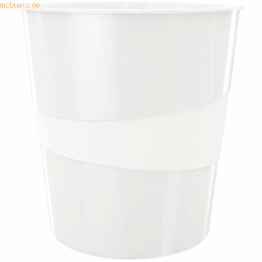 Leitz Papierkorb Wow 15l Polystyren perlweiß