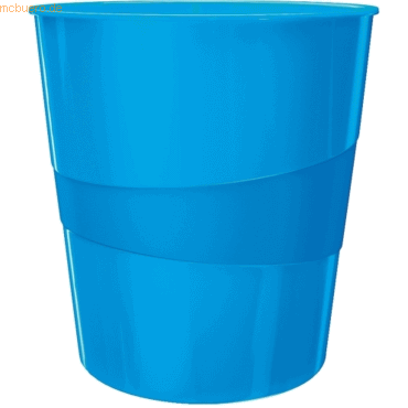 Leitz Papierkorb Wow 15l Polystyren blau metallic