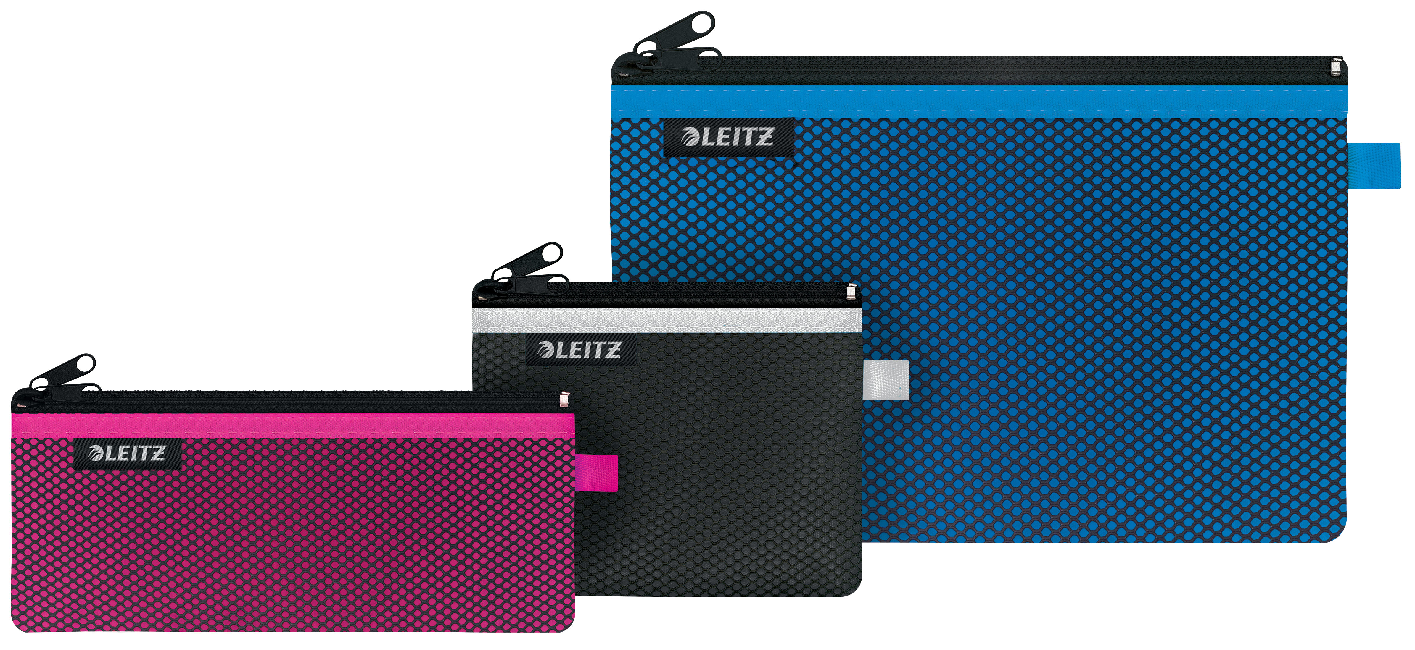 Leitz Traveller Zip-Beutel Wow 2 Fächer S/M/L 3 Stück sortiert