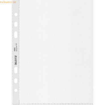 Leitz® Prospekthüllen Recycle, Format DIN A5, Universallochung, dokumentenecht, recycelbar, transparent, 25 Stück