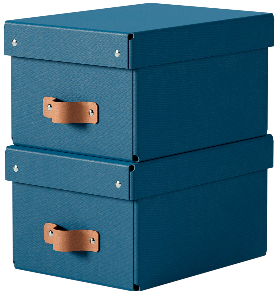 2 LEITZ Puro Aufbewahrungsboxen 7,0 l dunkelblau 20,0 x 28,0 x 15,0 cm