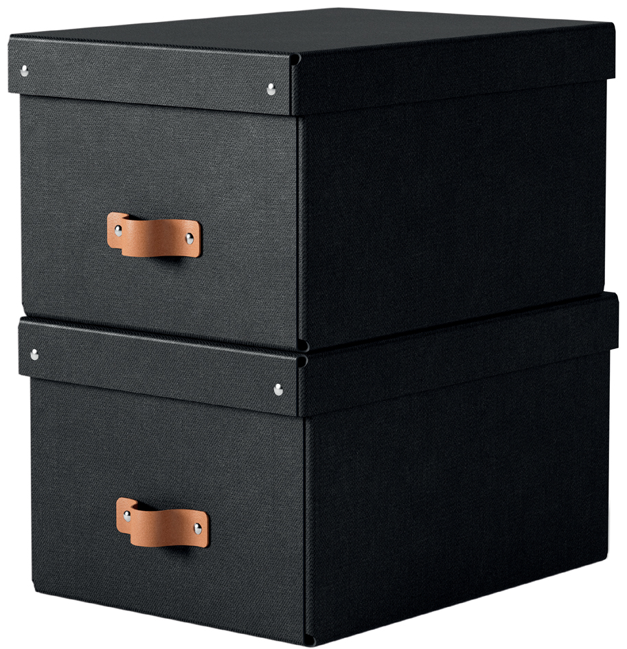 2 LEITZ Puro Aufbewahrungsboxen 17,0 l schwarz 27,0 x 37,0 x 20,0 cm
