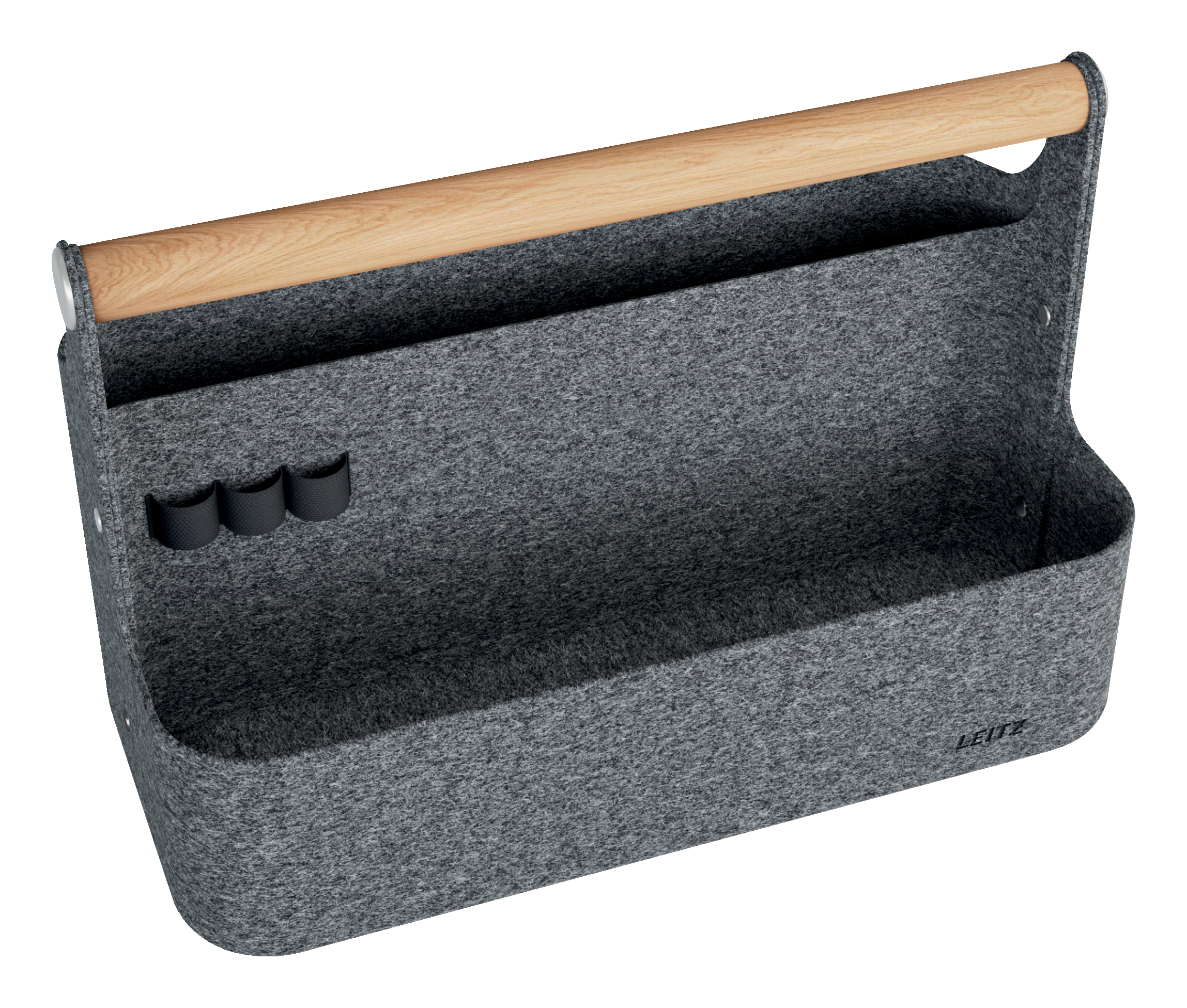LEITZ Tragbarer Schreibtisch-Organizer mit Holzgriff, Filz
