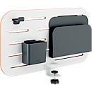 Schreibtisch-Organizer LEITZ Ergo Pegboard, für Ergo Schreibtische, 3-teilige Ausstattung, inkl. Klemmhalterung, B 420 x H 250 mm, MDF, schwarz-weiß