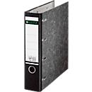 LEITZ® Doppelordner 1092, DIN A5, Rückenbreite 75 mm, Hebelmechanik, Rückenschild & Griffloch, FSC®-zertifiziert, schwarz