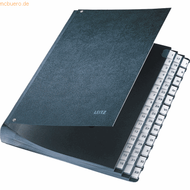 Leitz Pultordner 1-31/Januar-Dezember 44 Fächer Hartpappe schwarz