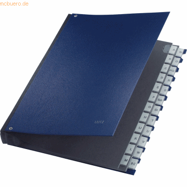 LEITZ® Pultordner, für DIN A4, numerisch, 31 Fächer, Graupappe, blau