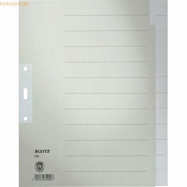 20 x Leitz Register A4+ Tauenpapier 12-tlg. blanko grau