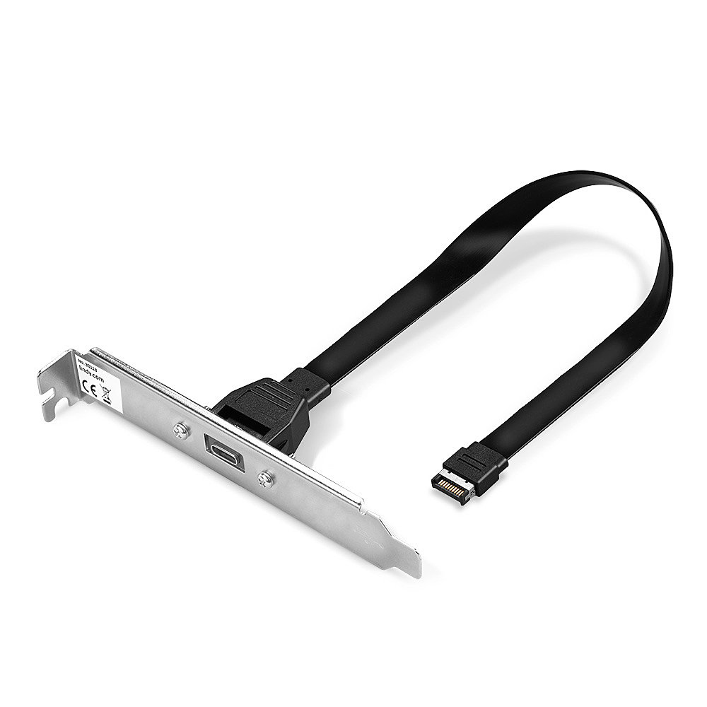 Lindy USB 3.1 Gen 2 Typ C Slotblechadapter Zusätzlicher USB 3.1 Gen 2 Typ C Port für PC's (33118)