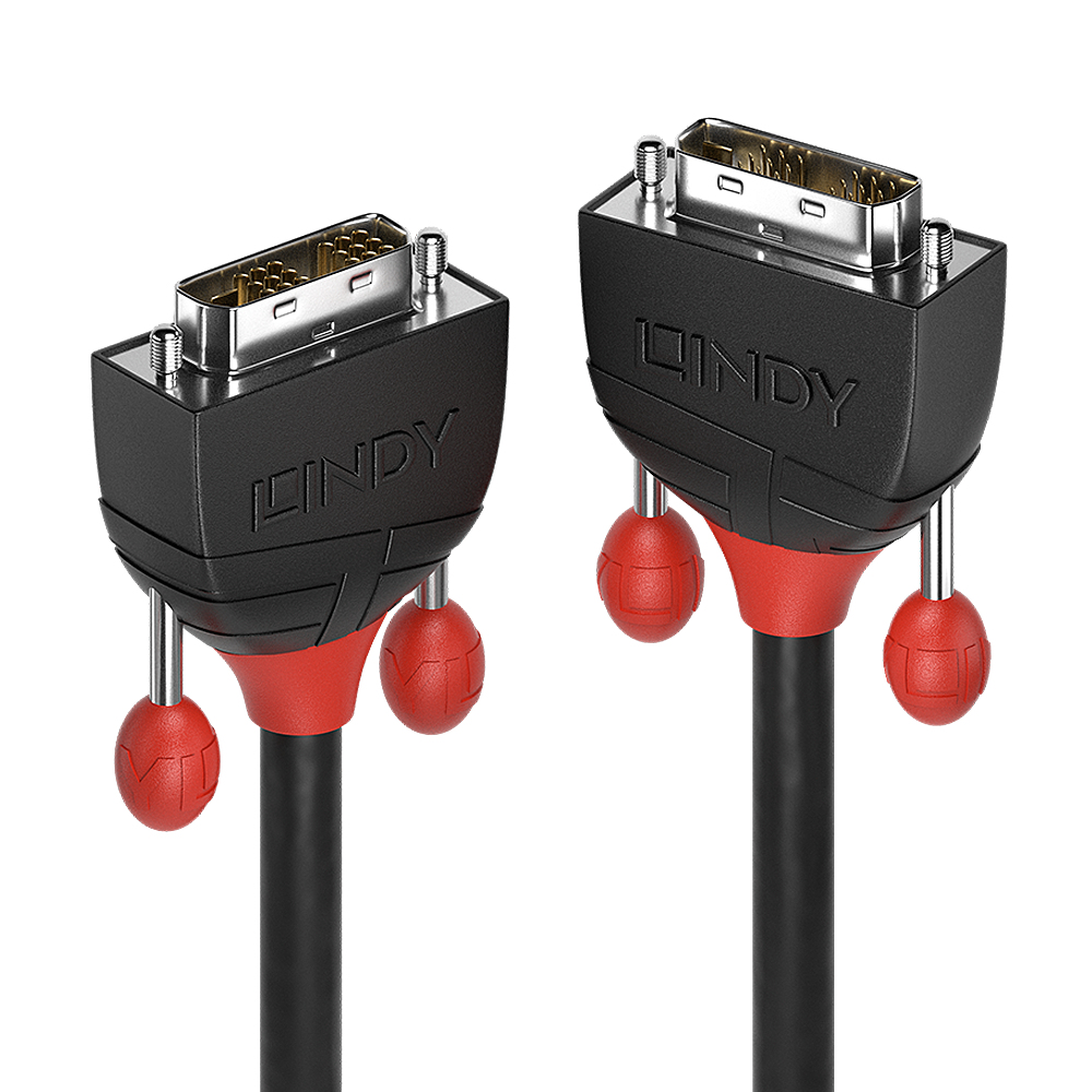 Lindy Black Line - DVI-Kabel - Single Link - DVI-D (M) bis DVI-D (M) - 10 m - rund, Daumenschrauben, 1080p-Unterstützung - Schwarz