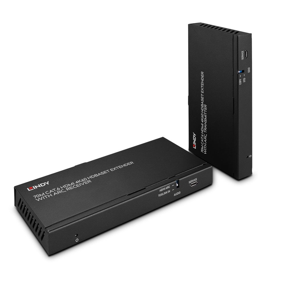 Lindy 70m Cat.6 HDMI 4K60, Audio, IR & RS-232 HDBaseT Extender mit ARC Verlängert HDMI- und ARC-Signale über HDBaseT auf bis zu 70m (38349)