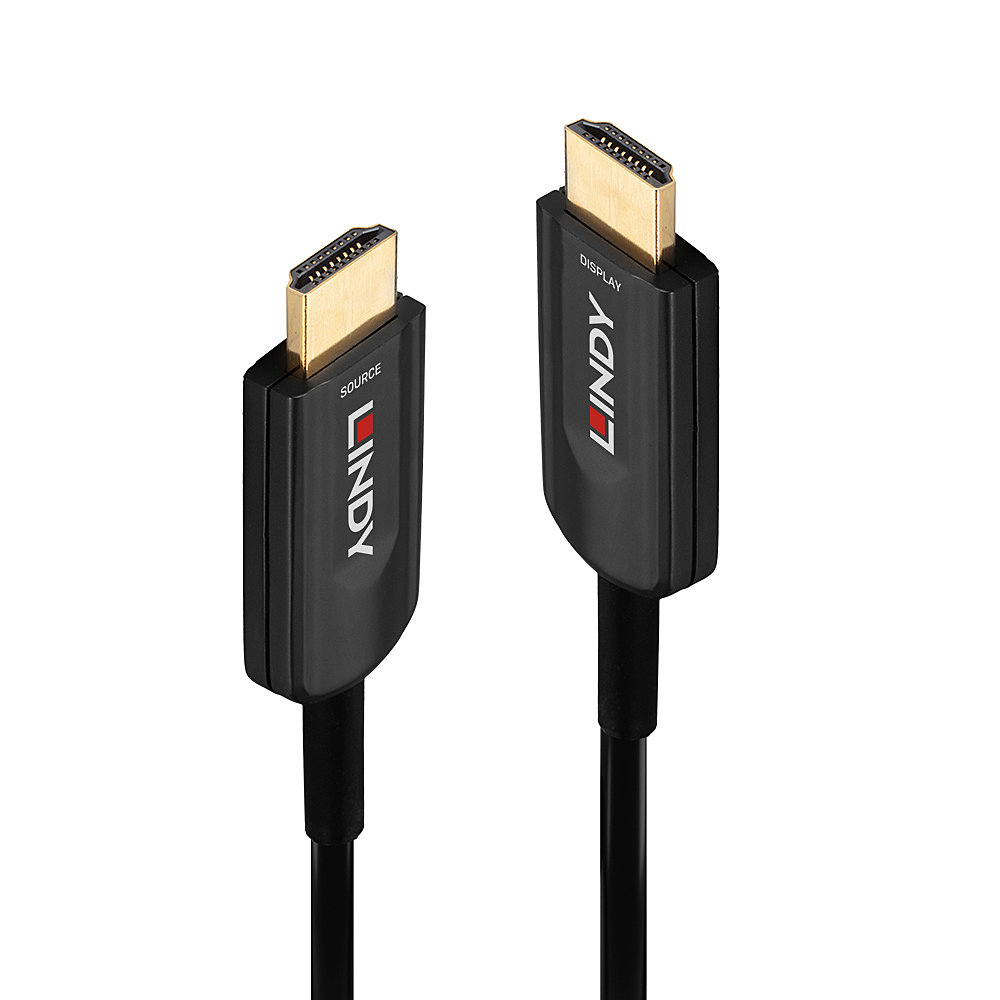 Lindy - Ultra High Speed - HDMI-Kabel - HDMI männlich bis HDMI männlich - 15 m - Hybrid Kupfer/Kohlefaser - Schwarz - rund, unterstützt 8K 60 Hz (7680 x 4320), unterstützt 4K 120 Hz (3840 x 2160)