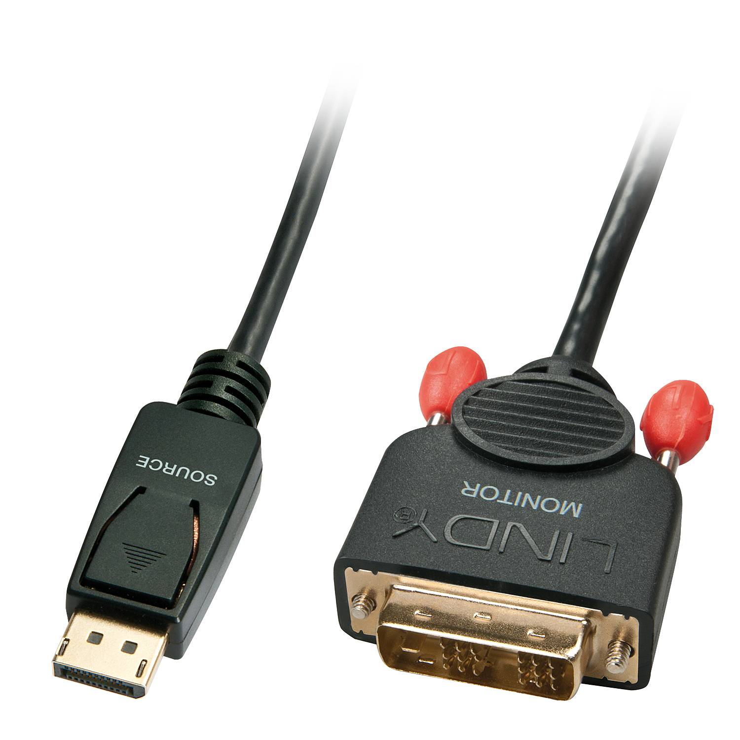Lindy - Videokabel - DisplayPort (M) bis DVI-D (M) - 50cm - Daumenschrauben - Schwarz (41489)