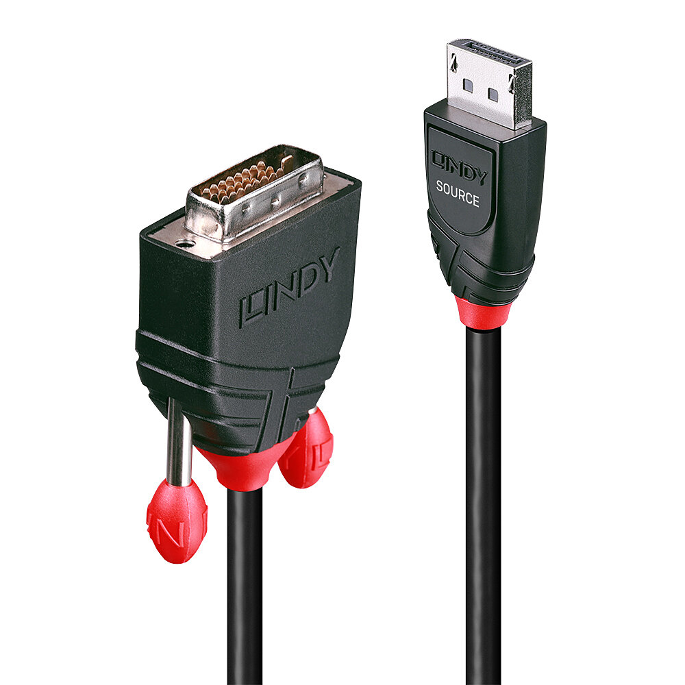 Lindy - DVI-Kabel - DisplayPort (M) - DVI-D (M) - 3,0m (DisplayPort 1,1) - Schwarz (41492)