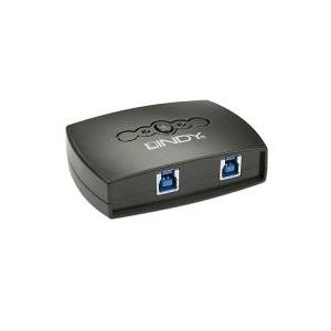 Lindy 2 Port USB3.0 Switch - USB-Umschalter für die gemeinsame Nutzung von Peripheriegeräten - 2 x SuperSpeed USB3.0 - Desktop (43141)