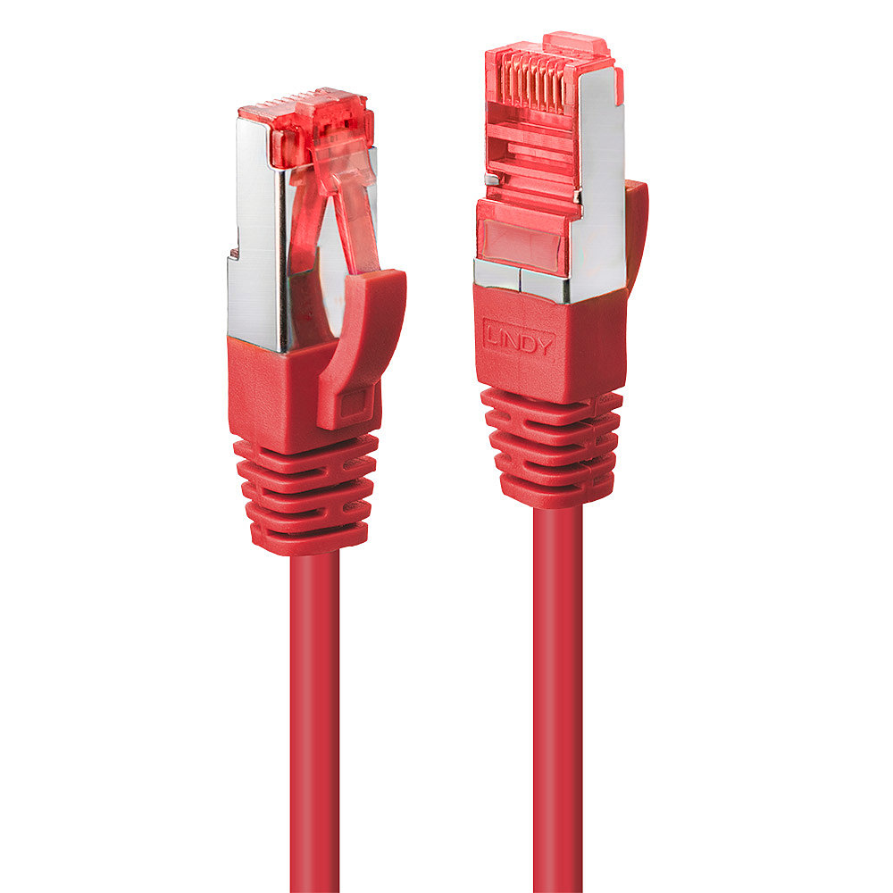 Lindy - Patch-Kabel - RJ-45 (M) bis RJ-45 (M) - 15 m - SFTP, PiMF - CAT 6 - geformt, ohne Haken - Rot