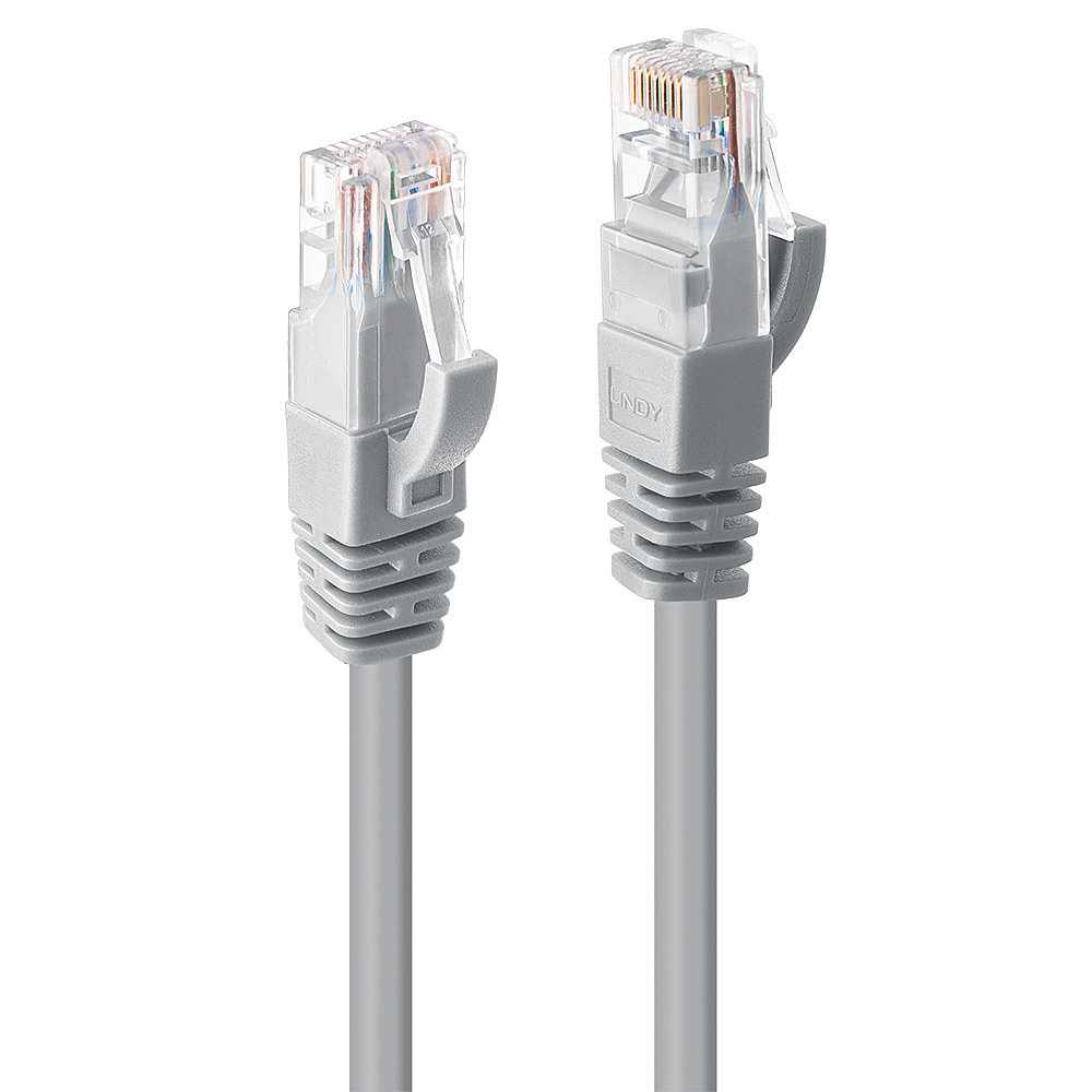 Lindy - Patch-Kabel - RJ-45 (M) bis RJ-45 (M) - 15,0m - UTP - CAT 6 - gepresst, verseilt, glatt - Grau (48008)