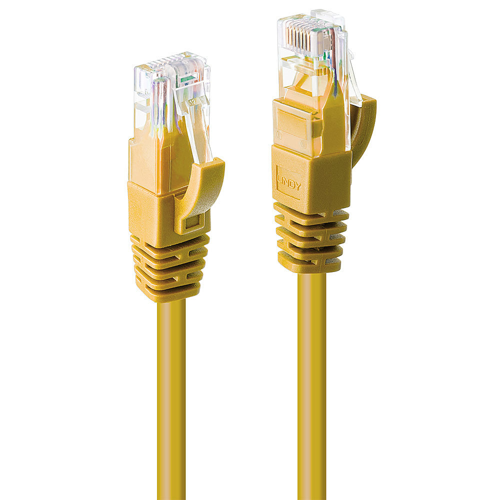 Lindy - Patch-Kabel - RJ-45 (M) bis RJ-45 (M) - 30,0m - UTP - CAT 6 - gepresst, verseilt, glatt - Gelb (48070)