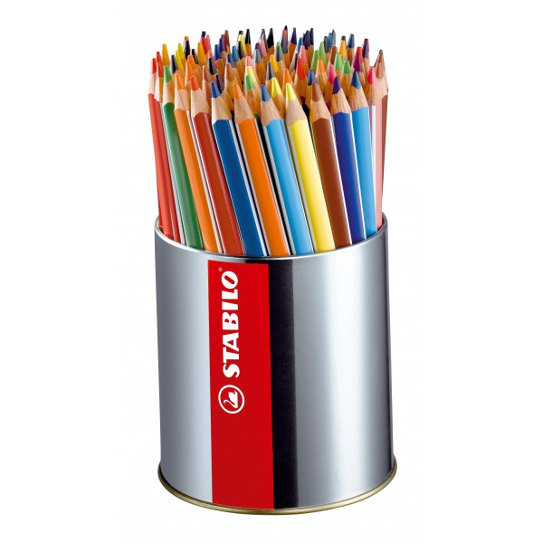 STABILO Dreikant-Buntstifte Trio dick, 92er Metall-Runddose