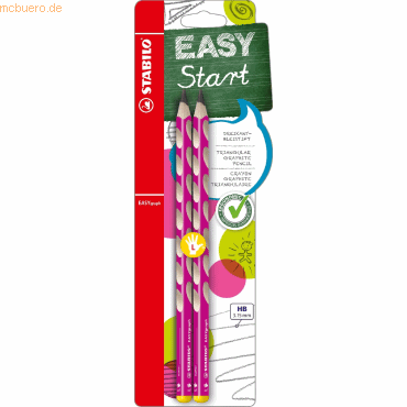 5 x Stabilo Bleistift Easygraph Minenbreite 3,15mm HB pink Blisterkart
