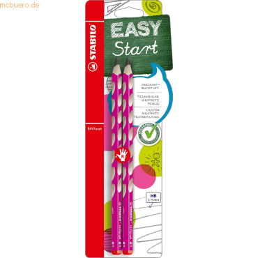 10 x Stabilo Bleistift Easygraph Minenbreite 3,15mm HB pink Blisterkar