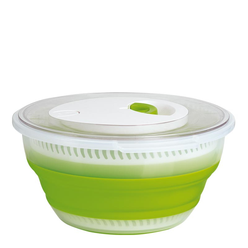 EMSA Falt-Salatschleuder Basic 4l transparent/grün 4000 ml transparent / grün