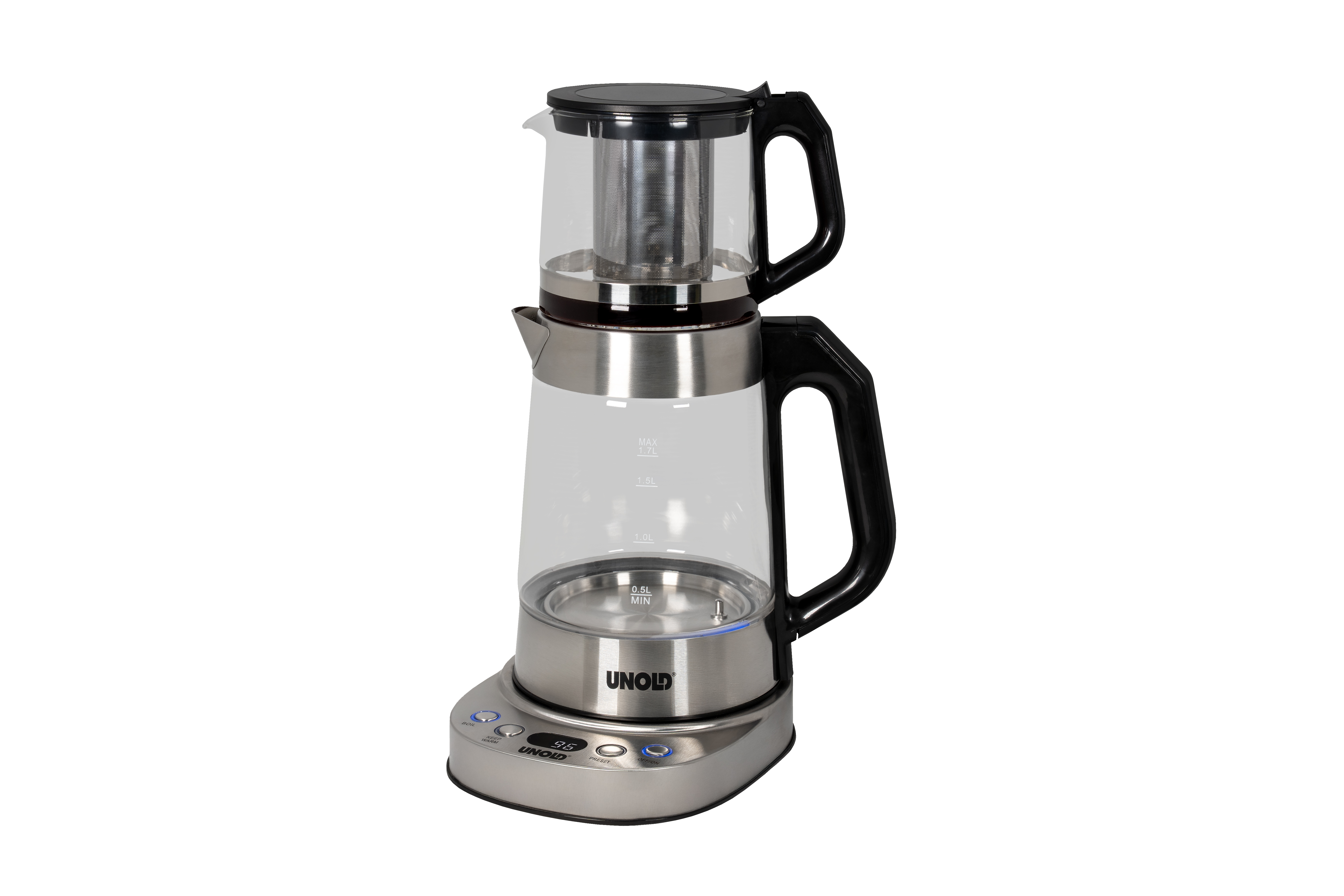 UNOLD 18215 Samowar Selin Teemaschine (1.800 W, Samowar-Prinzip, Teekanne auf Wasserkocher)