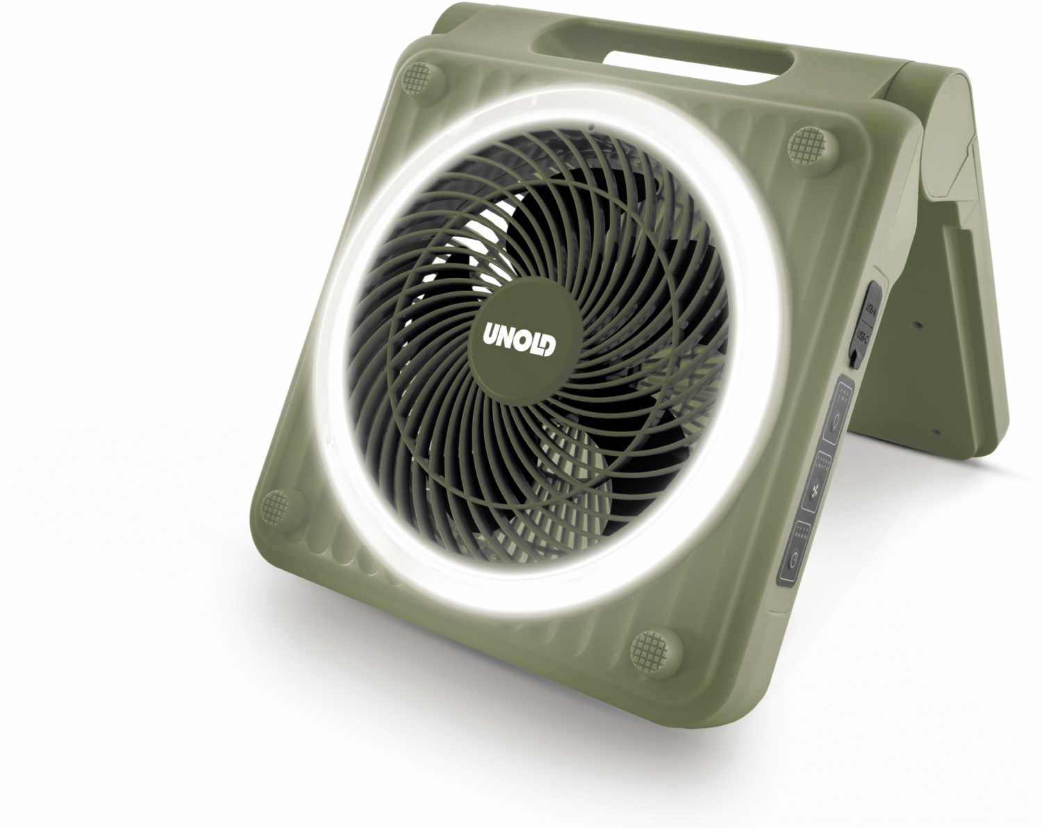 86516 Solarventilator Camping Tischventilator navy grün