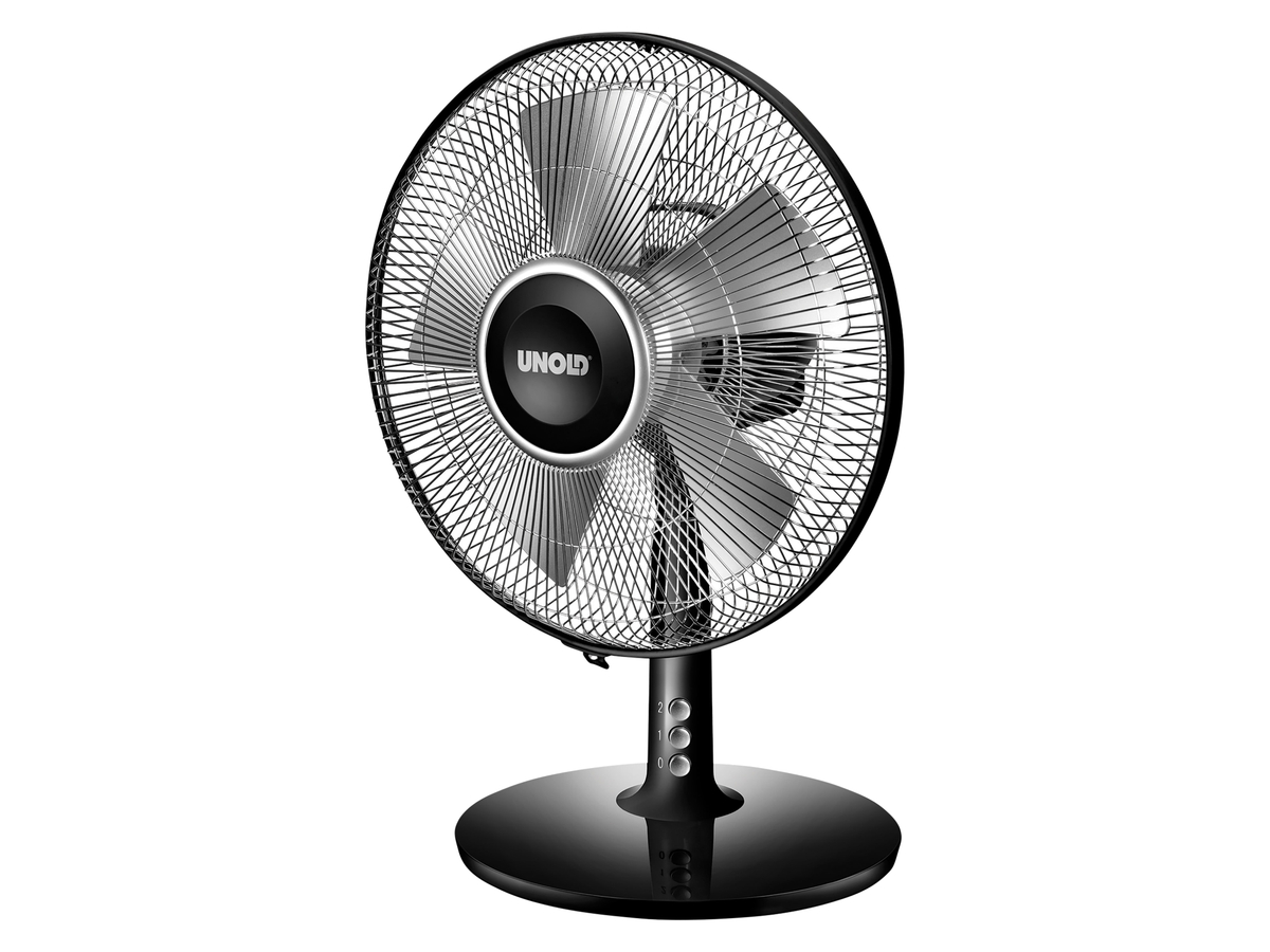 UNOLD Tischventilator 86817, Silverline, 25 W, schwarz/silber