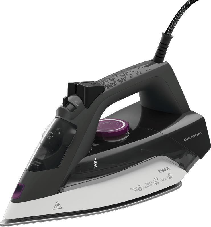 Grundig SI 4850 Dampfbügeleisen Keramik-Bügelsohle Grau - Violett - Weiß 2200 W (SI4850)