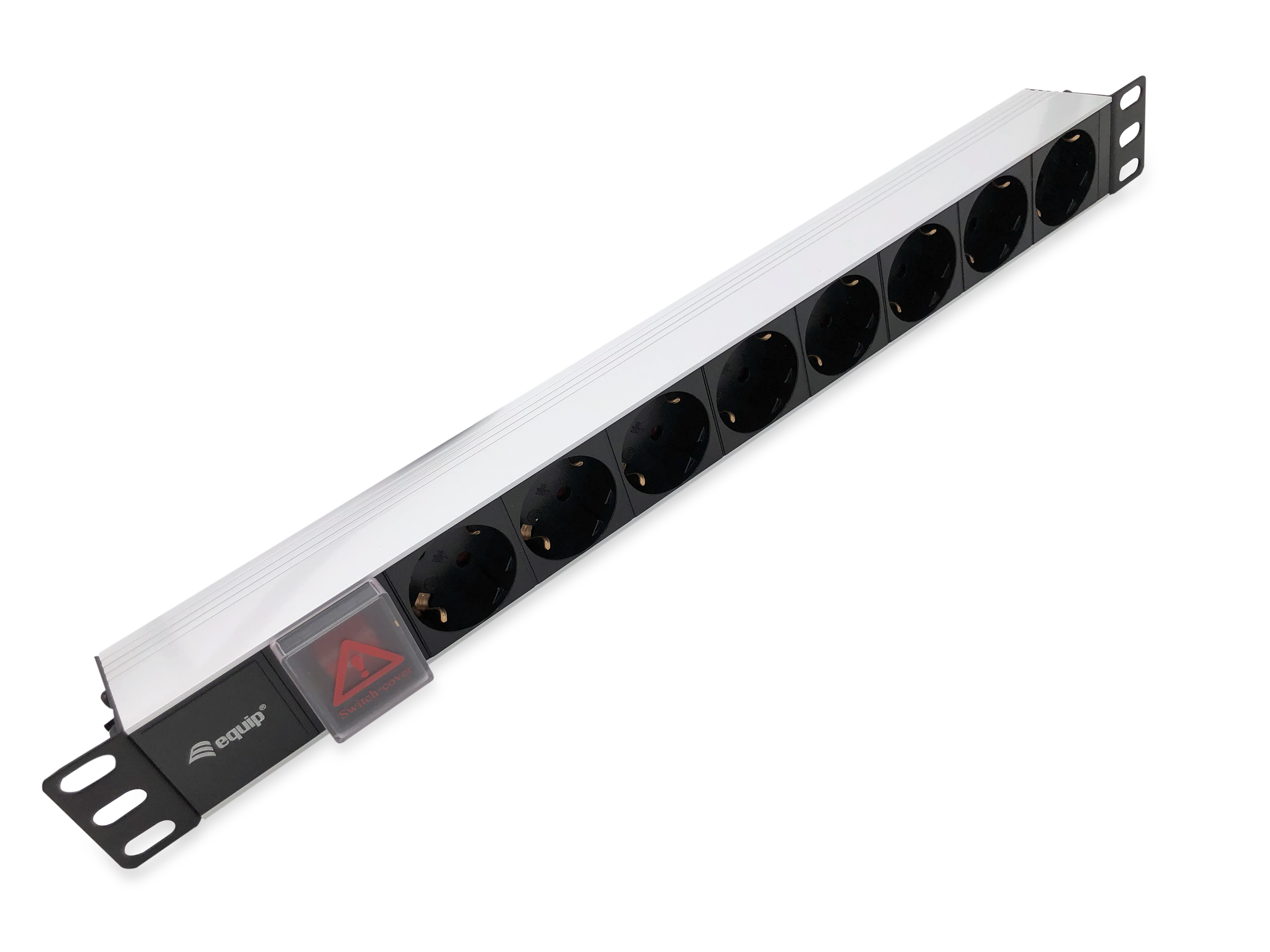 Equip Steckdosenleiste 48,30cm (19)(1HE)8fach Schuko 1.8m Alu Schalte (333293)
