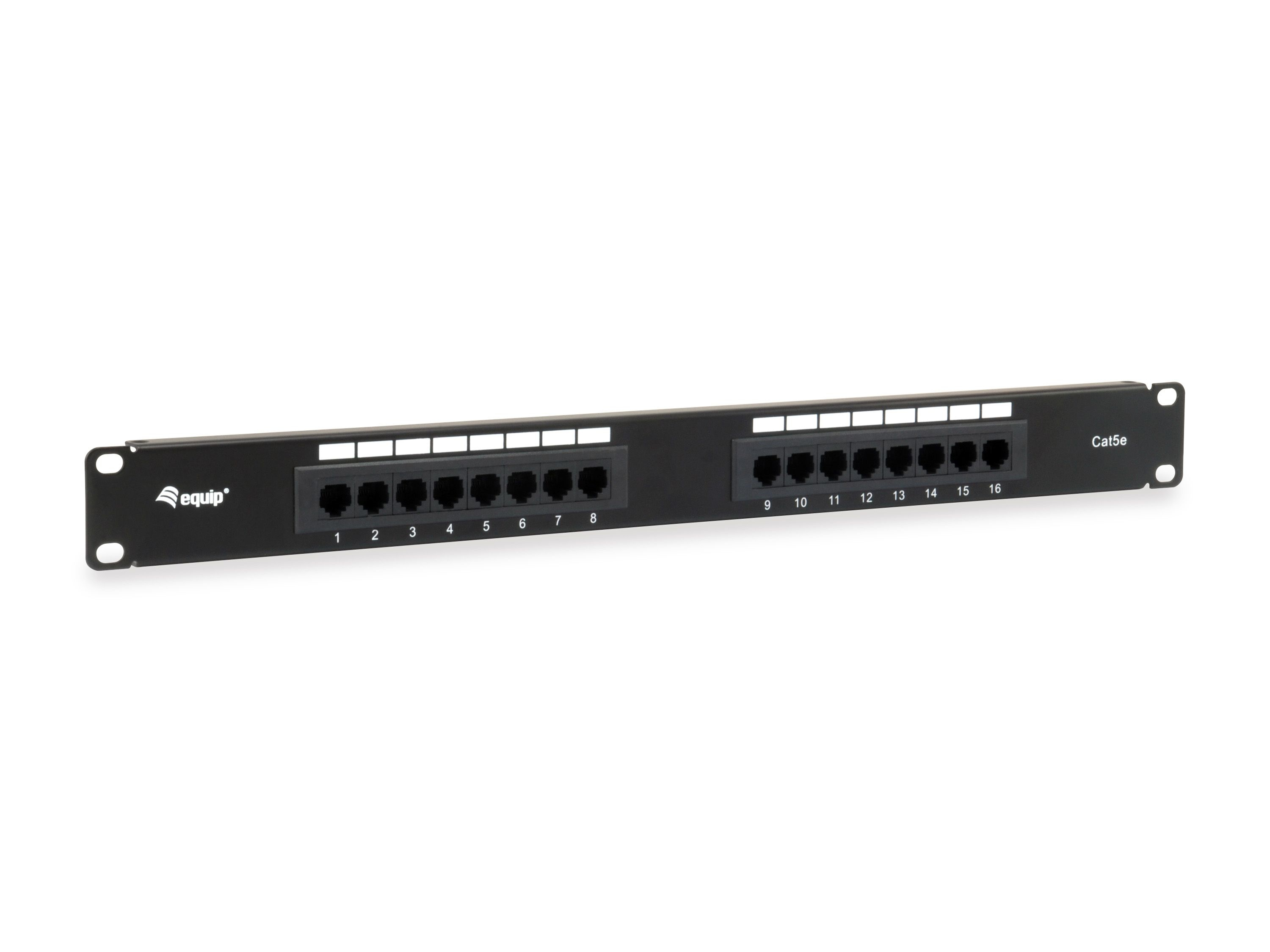 Equip 16-Port Cat.5e Ungeschirmtes Patch Panel - Black - 10/100/1000Base-T(X) - Gigabit Ethernet - 1000 Mbit/s - RJ-45 - Cat5e - Schwarz (235317)