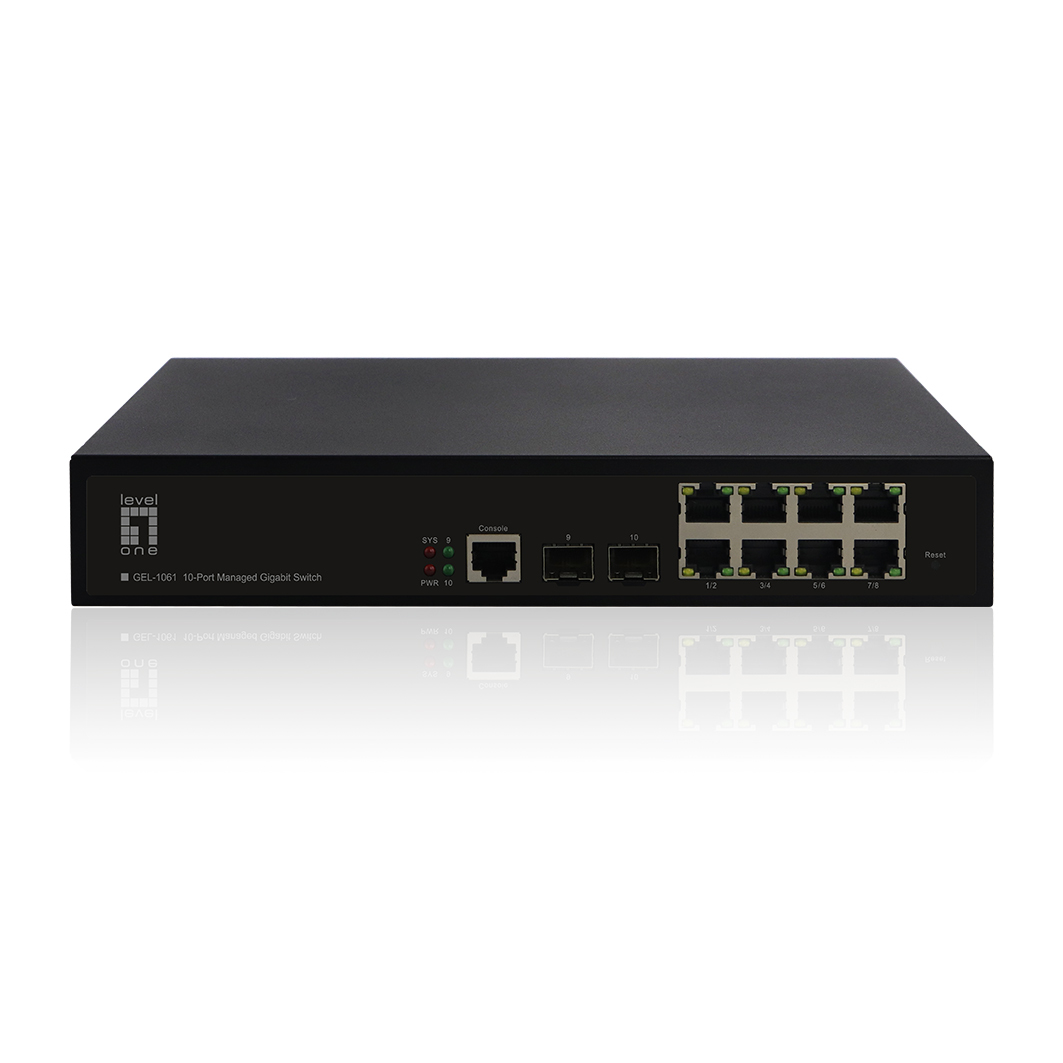 LevelOne Switch 10 Gigabit Ethernet-Ports mit 8 Gigabit-Ports, 2 Gigabit SFP (GEL-1061)