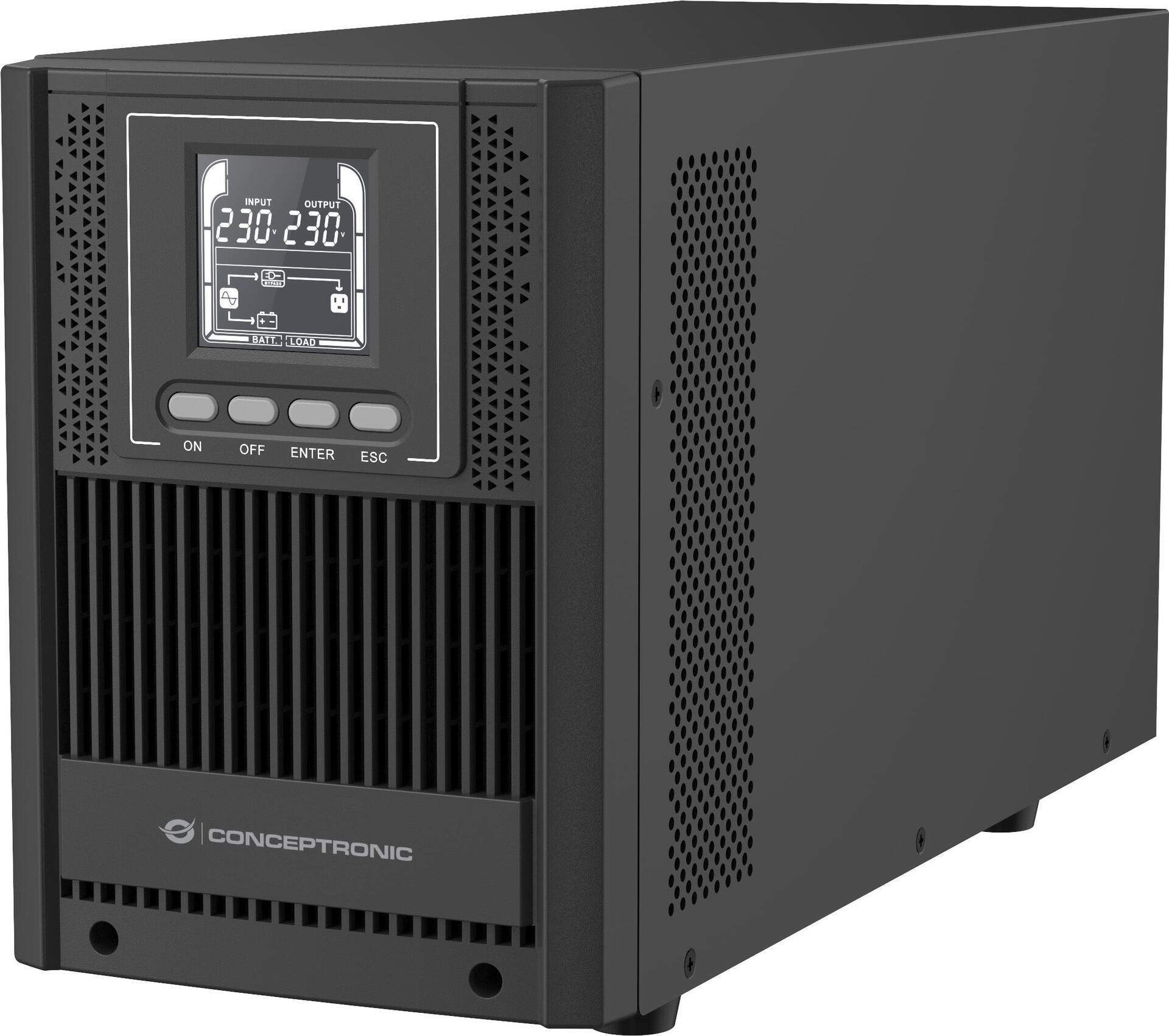 Conceptronic ZEUS52E2K 2000VA 1800W Online Tower USV - IEC - Doppelwandler (Online) - 2 kVA - 1800 W - Sine - 220 V - 240 V (ZEUS52E2K)