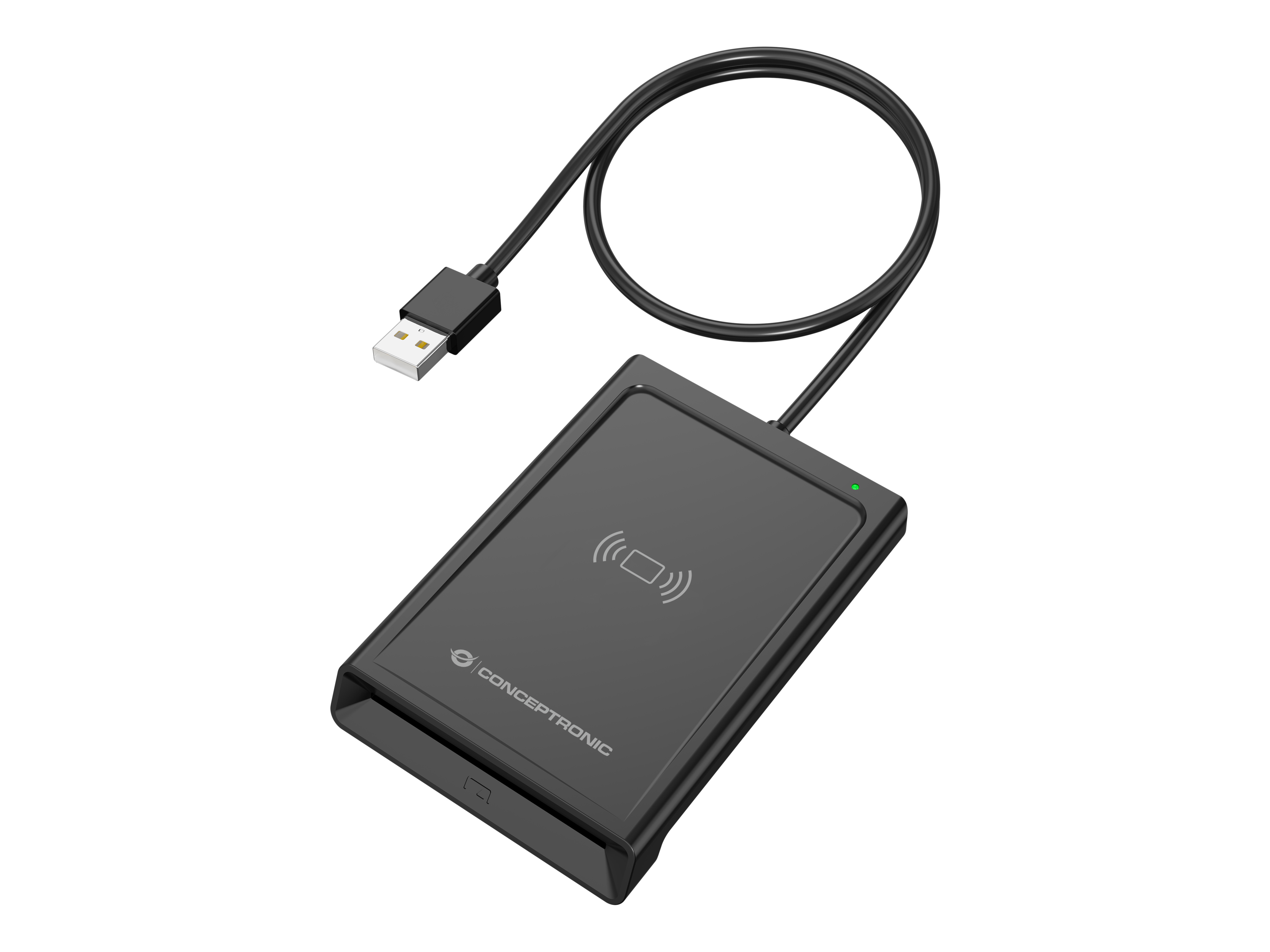 CONCEPTRONIC Dual-Interf. Smart-ID Kartenleser USB-A schwarz (BIAN11B)