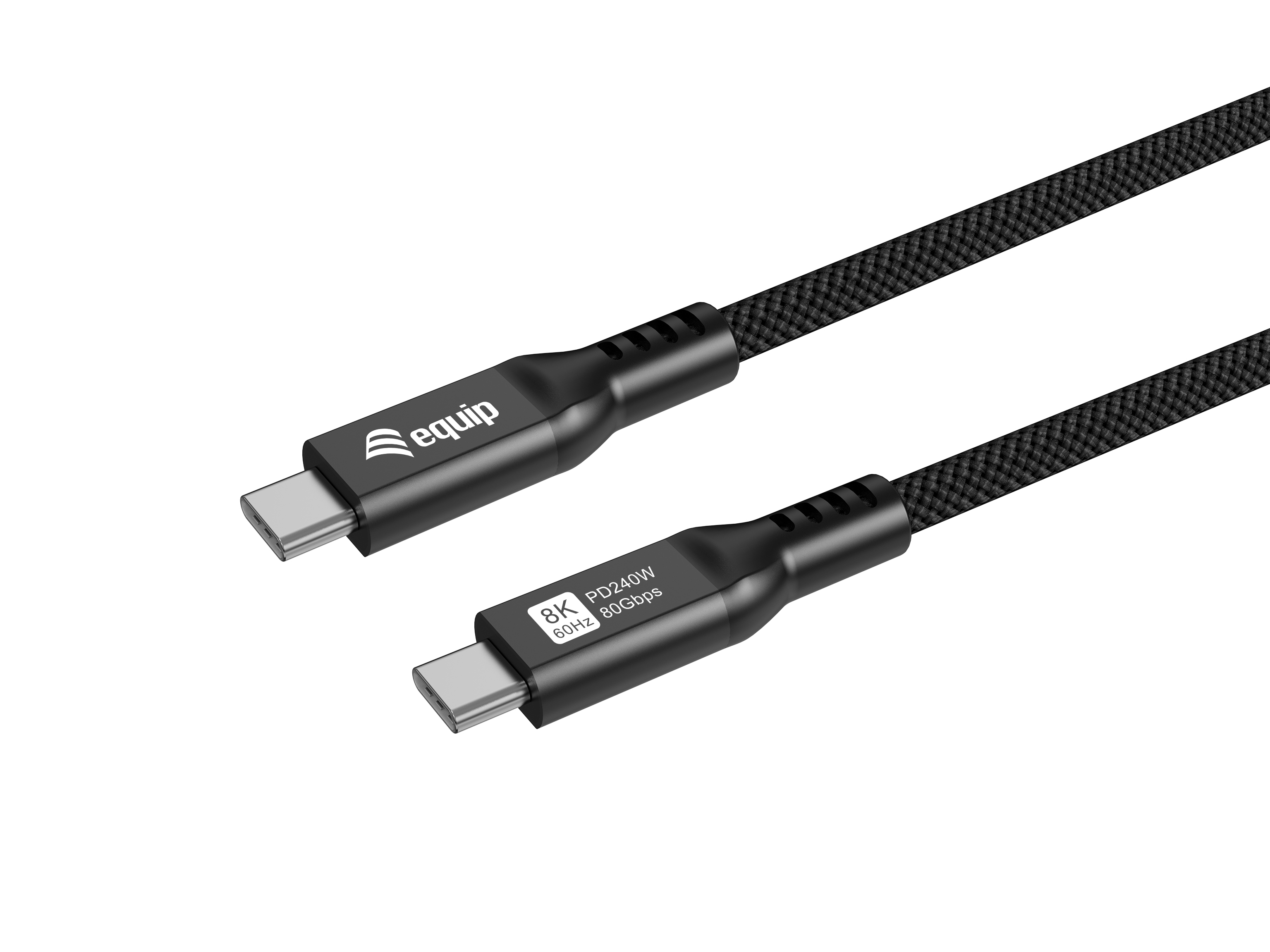 Equip Kabel USB-C4.0->C 80Gbps PD240W St/St 2.00m schwarz (128442)