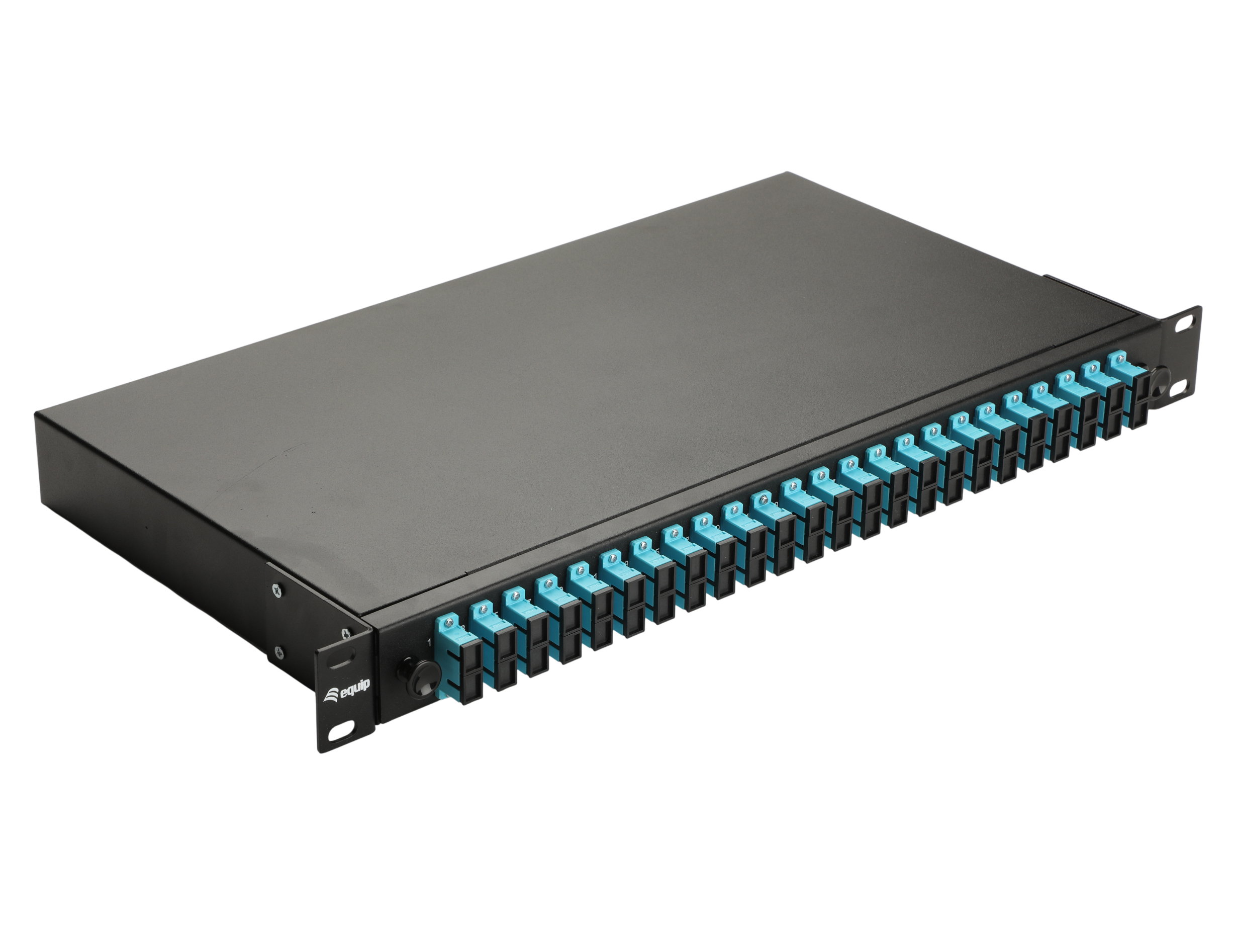 Equip LWL-Spleißkasten 24-Port LC-Duplex OM3 1U komplett sw (337212)