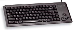 Cherry Compact Keyboard Trackball US Schwarz, US-Englisch Intl mit ? Symbol, USB, integr. optischer Trackball plus 2 Maustasten (400 dpi), ML-Technologie (Gold Crosspoint Kontakte), 83/84-Tasten Layout, sehr flach und geringes Gewicht, > 20 Mio. Betä