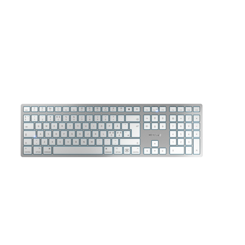 CHERRY TAS KW 9100 SLIM FOR MAC Wireless GB-Layout silver/w (JK-9110GB-1)
