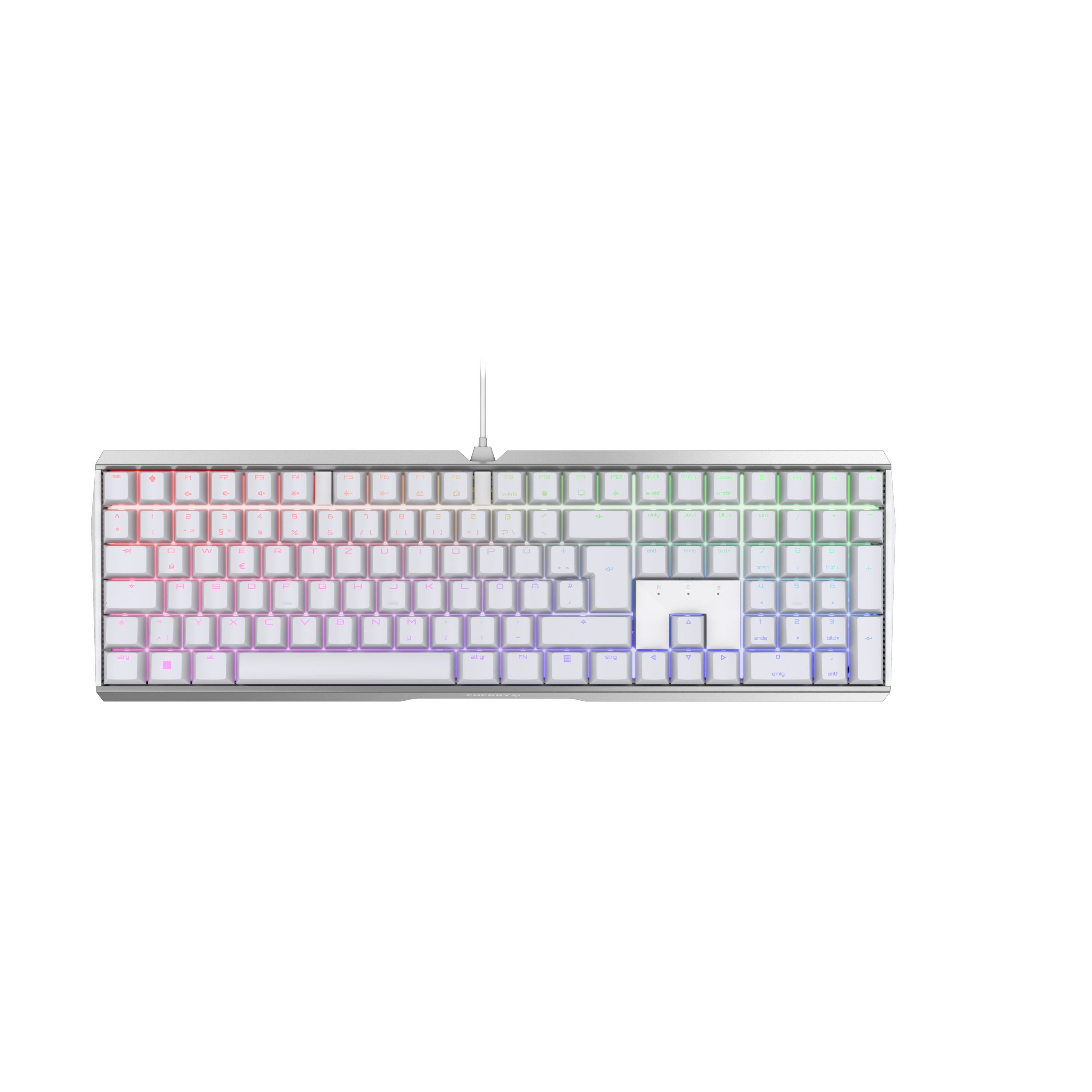 CHERRY MX Board 3.0S Gaming RGB Tastatur, MX-Brown, weiß